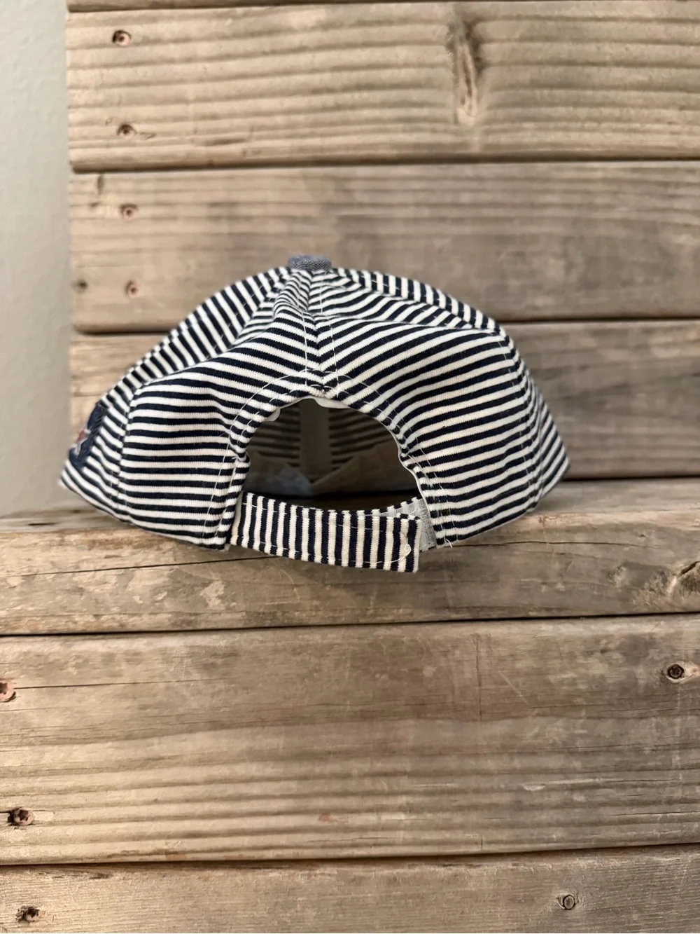 Kids Striped Yankees Baseball Cap - Navy & White